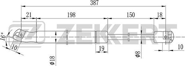 Zekkert GF-1798 - Газов амортисьор, багажно / товарно пространство vvparts.bg