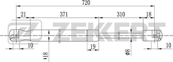 Zekkert GF-1769 - Газов амортисьор, багажно / товарно пространство vvparts.bg