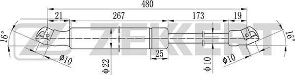 Zekkert GF-1705 - Газов амортисьор, багажно / товарно пространство vvparts.bg