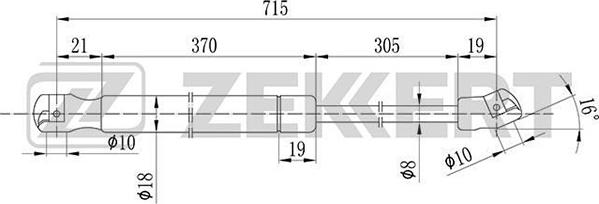 Zekkert GF-1730 - Газов амортисьор, капак на двигателя vvparts.bg