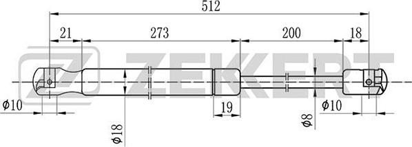 Zekkert GF-1737 - Газов амортисьор, багажно / товарно пространство vvparts.bg