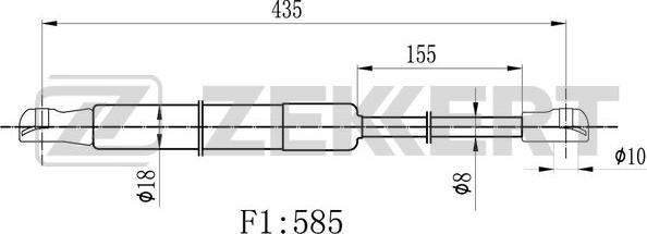 Zekkert GF-1777 - Газов амортисьор, багажно / товарно пространство vvparts.bg