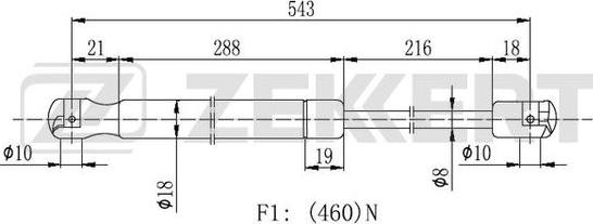 Zekkert GF-2451 - Газов амортисьор, багажно / товарно пространство vvparts.bg