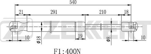 Zekkert GF-2416 - Газов амортисьор, багажно / товарно пространство vvparts.bg