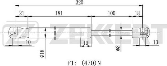 Zekkert GF-2432 - Газов амортисьор, багажно / товарно пространство vvparts.bg