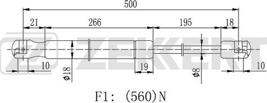 Zekkert GF-2437 - Газов амортисьор, багажно / товарно пространство vvparts.bg