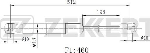 Zekkert GF-2515 - Газов амортисьор, багажно / товарно пространство vvparts.bg