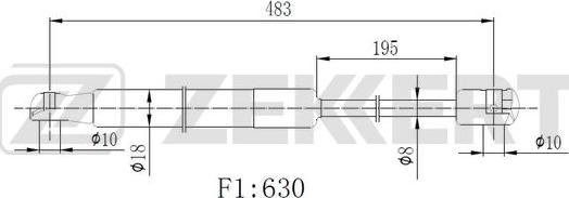 Zekkert GF-2517 - Газов амортисьор, багажно / товарно пространство vvparts.bg