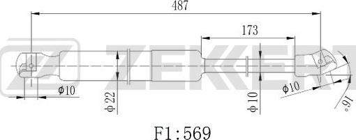 Zekkert GF-2536 - Газов амортисьор, багажно / товарно пространство vvparts.bg