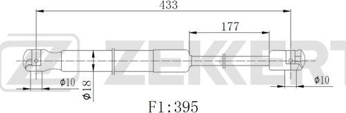 Zekkert GF-2520 - Газов амортисьор, багажно / товарно пространство vvparts.bg