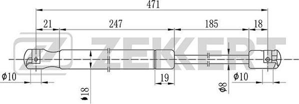 Zekkert GF-2093 - Газов амортисьор, багажно / товарно пространство vvparts.bg