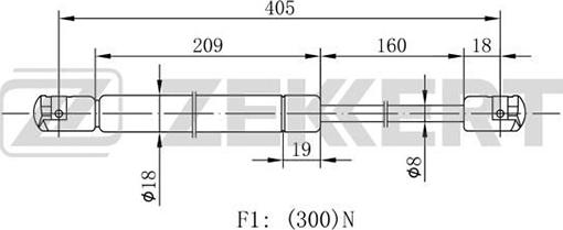 Zekkert GF-2036 - Газов амортисьор, багажно / товарно пространство vvparts.bg