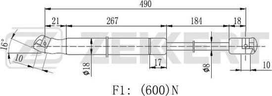 Zekkert GF-2151 - Газов амортисьор, багажно / товарно пространство vvparts.bg