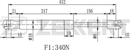 Zekkert GF-2157 - Газов амортисьор, багажно / товарно пространство vvparts.bg