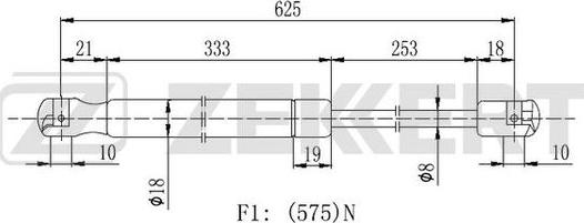 Zekkert GF-2162 - Газов амортисьор, багажно / товарно пространство vvparts.bg