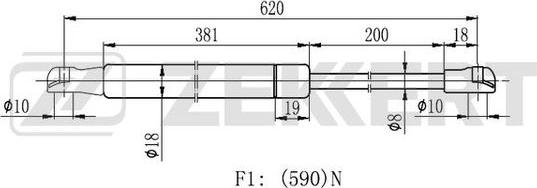 Zekkert GF-2109 - Газов амортисьор, багажно / товарно пространство vvparts.bg