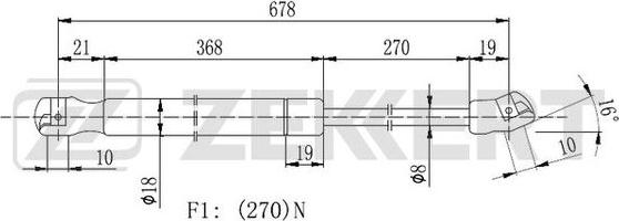 Zekkert GF-2119 - Газов амортисьор, капак на двигателя vvparts.bg