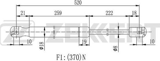 Zekkert GF2111 - Газов амортисьор, багажно / товарно пространство vvparts.bg