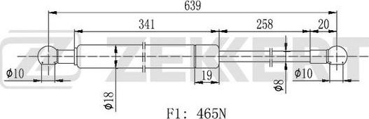 Zekkert GF2113 - Газов амортисьор, багажно / товарно пространство vvparts.bg