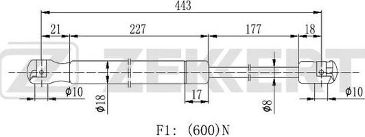 Zekkert GF-2134 - Газов амортисьор, багажно / товарно пространство vvparts.bg