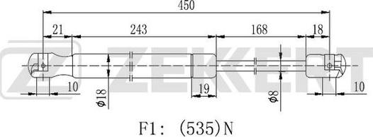 Zekkert GF-2135 - Газов амортисьор, багажно / товарно пространство vvparts.bg