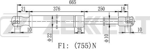 Zekkert GF-2128 - Газов амортисьор, багажно / товарно пространство vvparts.bg