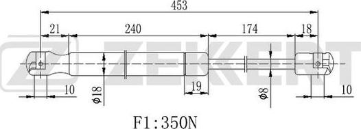 Zekkert GF-2410 - Газов амортисьор, багажно / товарно пространство vvparts.bg