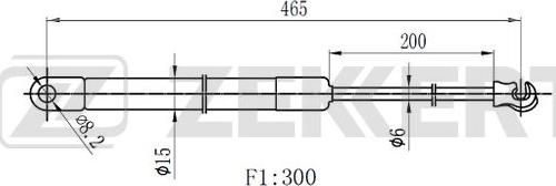 Zekkert GF-2303 - Газов амортисьор, багажно / товарно пространство vvparts.bg