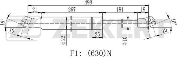 Zekkert GF-2313 - Газов амортисьор, багажно / товарно пространство vvparts.bg