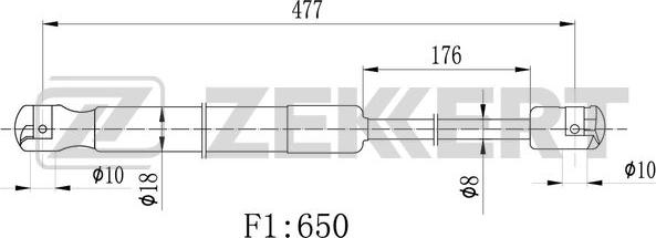 Zekkert GF-2335 - Газов амортисьор, багажно / товарно пространство vvparts.bg