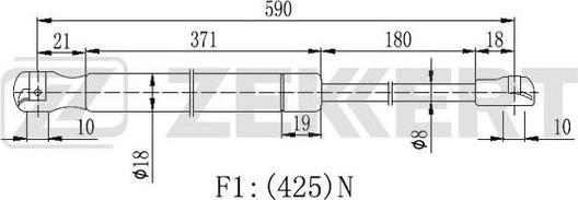 Zekkert GF-2338 - Газов амортисьор, багажно / товарно пространство vvparts.bg