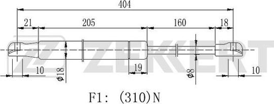 Zekkert GF-2292 - Газов амортисьор, багажно / товарно пространство vvparts.bg