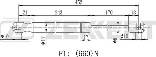 Zekkert GF-2242 - Газов амортисьор, багажно / товарно пространство vvparts.bg