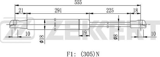 Zekkert GF-2212 - Газов амортисьор, багажно / товарно пространство vvparts.bg