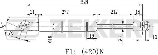 Zekkert GF-2232 - Газов амортисьор, багажно / товарно пространство vvparts.bg