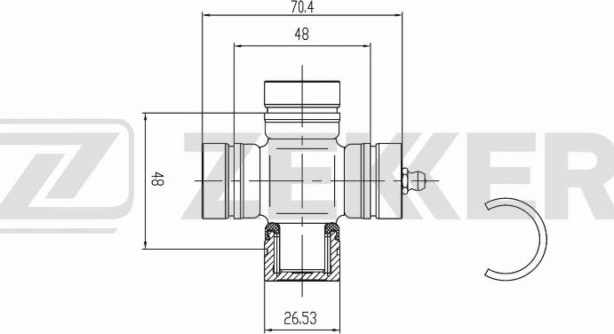 Zekkert KG-1044 - Шарнирно съединение, карданен вал vvparts.bg