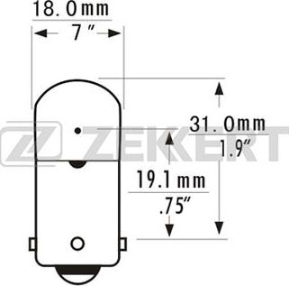 Zekkert LP-1034 - Крушка с нагреваема жичка, светлини на рег. номер vvparts.bg