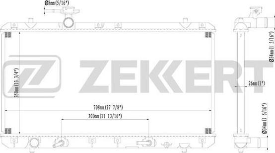 Zekkert MK-1438 - Радиатор, охлаждане на двигателя vvparts.bg