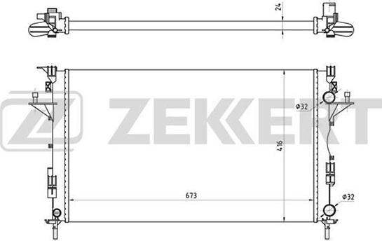 Zekkert MK-1429 - Радиатор, охлаждане на двигателя vvparts.bg