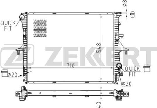 Zekkert MK-1556 - Радиатор, охлаждане на двигателя vvparts.bg