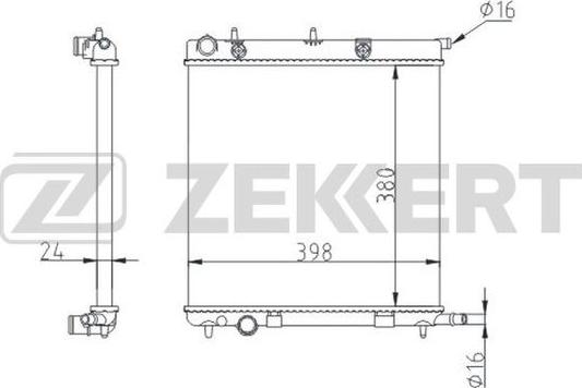 Zekkert MK-1550 - Радиатор, охлаждане на двигателя vvparts.bg