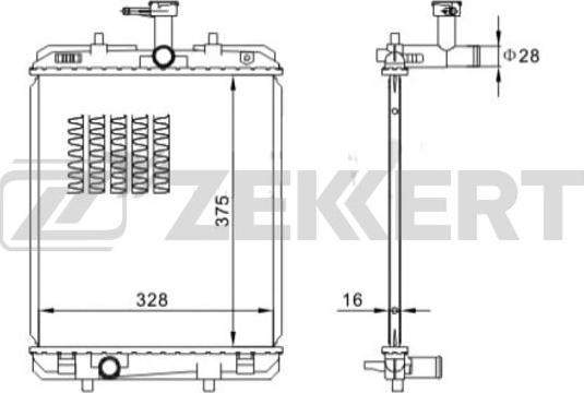 Zekkert MK-1560 - Радиатор, охлаждане на двигателя vvparts.bg