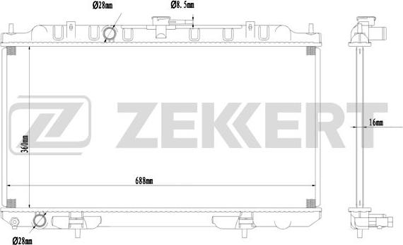 Zekkert MK-1563 - Радиатор, охлаждане на двигателя vvparts.bg