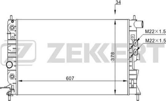 Zekkert MK-1516 - Радиатор, охлаждане на двигателя vvparts.bg