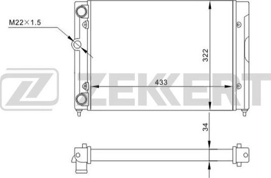 Zekkert MK-1510 - Радиатор, охлаждане на двигателя vvparts.bg