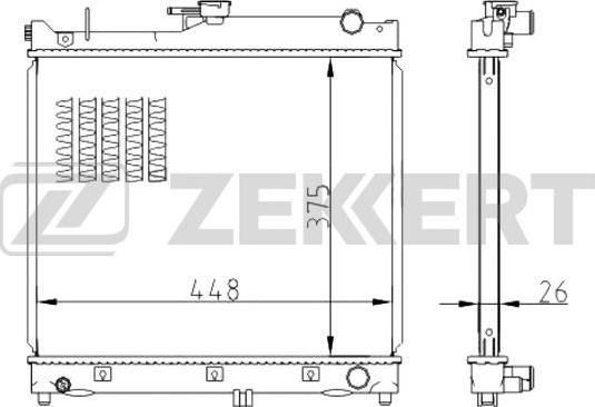 Zekkert MK-1511 - Радиатор, охлаждане на двигателя vvparts.bg