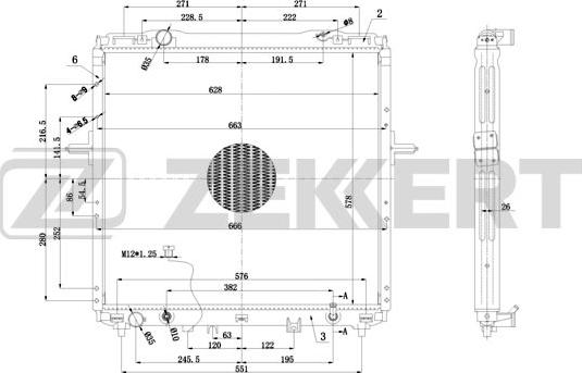 Zekkert MK-1536 - Радиатор, охлаждане на двигателя vvparts.bg