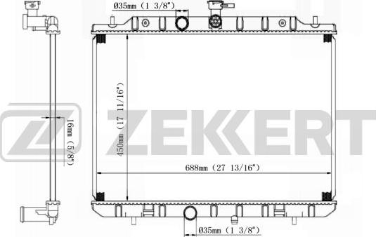 Zekkert MK-1531 - Радиатор, охлаждане на двигателя vvparts.bg