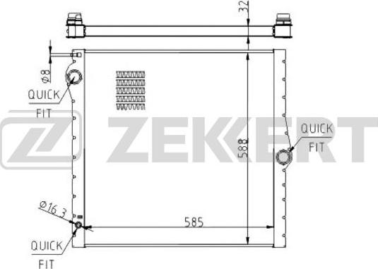 Zekkert MK-1524 - Радиатор, охлаждане на двигателя vvparts.bg