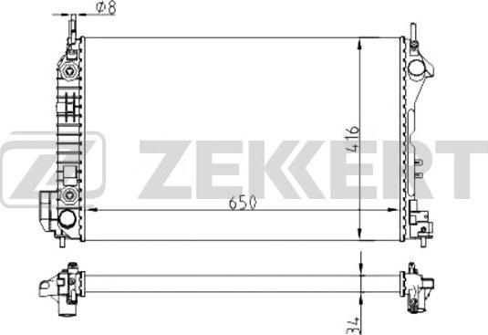 Zekkert MK-1525 - Радиатор, охлаждане на двигателя vvparts.bg